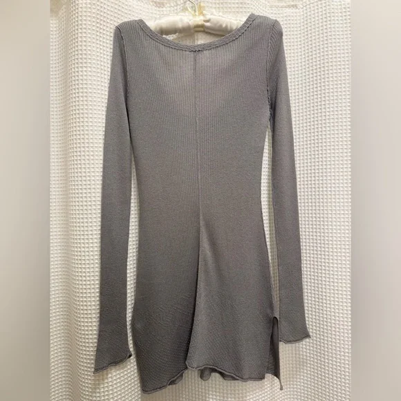 Free People Ribbed Scoop Neck Mini Dress - Silk & Cashmere - Picture 10 of 12